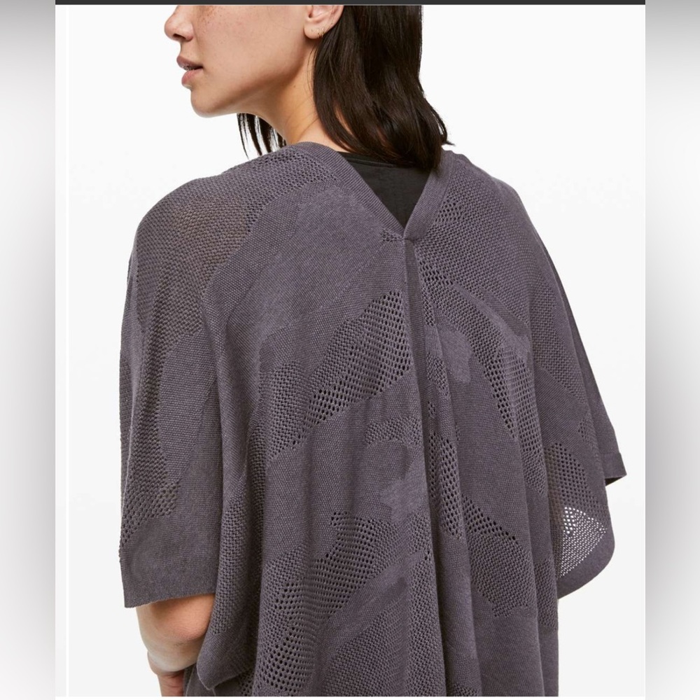 Lululemon Womens Wrap Duster Find Your Light Gray Moonwalk Cotton Silk OSFA Yoga - Picture 5 of 14